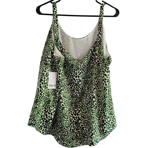 Bar III Green Animal Print Tank Top Sleeveless Casual Blouse 1X - Picture 5 of 5